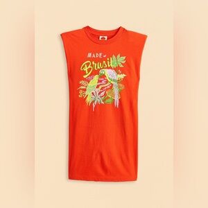NWOT Farm Rio - Brasil Red Mini T-Shirt Dress - Small
